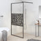 vidaXL - Inloopdouchewand - met - stenenmotief - 115x195 - cm - ESG-glas - zwart