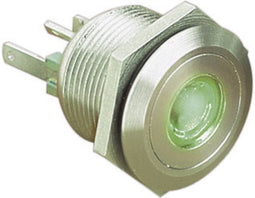Bulgin MPI001/28/GN MPI001/28/GN Vandalismebestendige druktoets 24 V/DC 0.05 A 1x uit/(aan) Moment Groen (Ø x l) 22 mm