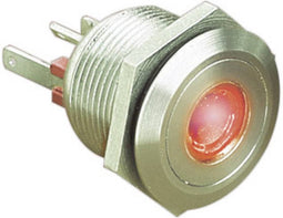 Bulgin MPI001/28/RD MPI001/28/RD Vandalismebestendige druktoets 24 V/DC 0.05 A 1x uit/(aan) Moment Rood (Ø x l) 22 mm x
