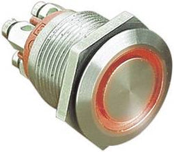 Bulgin MPI002/TERM/RD MPI002/TERM/RD Vandalismebestendige druktoets 24 V/DC 0.05 A 1x uit/(aan) Moment Rood (Ø x l) 22
