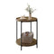 Woltu Ronde Salontafel met 2 Planken en Afneembaar Dienblad Vintage Houtlook