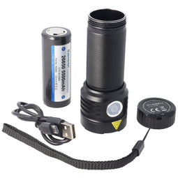 Bullworker the ultra-bright LED torch with Osram LED, 5200mAh battery, max. 3300 lumens including ba