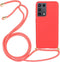 Lunso - Backcover hoes met koord - Geschikt voor Samsung Galaxy S21 Ultra - Rood