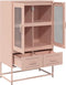 vidaXL - Hoge - kast - 68x39x111,5 - cm - staal - roze