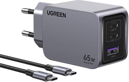 Ugreen Nexode Pro - 65W 3-Port GaN Mini Fast Charger - Snelladen met USB-C - Zwart