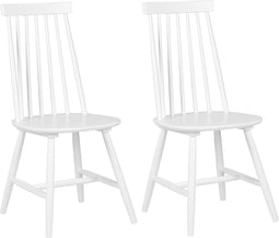 BURBANK - Eetkamerstoel - Wit - Rubberhout