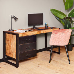 Bureau Britt 145 cm mango metaal - zwart | Meubelplaats