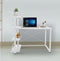 Bureau computer tafel - 3 opbergplanken - metaal hout - 120 cm breed - wit