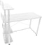Bureau computer tafel - 3 opbergplanken - metaal hout - 120 cm breed - wit
