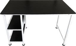 Bureau computer tafel - met opbergplanken - 110 cm breed - wit zwart
