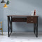 Bureau computer tafel Stoer - sidetable - industrieel vintage - zwart metaal bruin hout