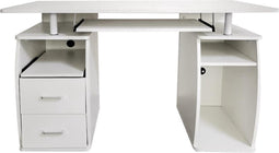 Bureau computertafel - praktisch veel opbergruimte in lades en vakken - 120 cm breed - wit