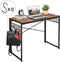 Bureau - industrieel - hout metaal - 120x60x75cm - bruin zwart
