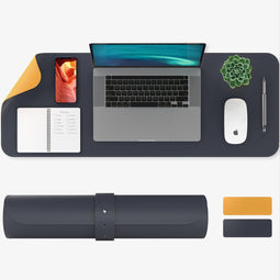 Bureau onderlegger - Kunstleer, Dubbelzijdig, 80 x 30 cm - Bureau organizer, Bureau accessoires, Muismat XXL - ACROPAQ