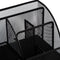 Bureau organizer/pennenbak - sorteer rekje - draadmetaal - zwart - L22 x B13 x H14 cm - kantoor/bureau artikelen