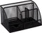 Bureau organizer/pennenbak - sorteer rekje - draadmetaal - zwart - L22 x B13 x H14 cm - kantoor/bureau artikelen