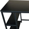 Bureau Stoer - computertafel - industrieel design - met opbergplanken - zwart