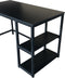 Bureau Stoer - computertafel - industrieel design - met opbergplanken - zwart