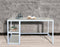 Bureau Stoer - computertafel - industrieel design - met opbergruimte - wit bruin