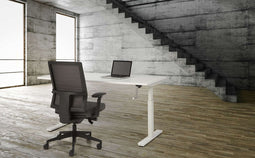 Bureau Teez Slinger zit/sta verstelbaar breed 120CM diep 80CM bladkleur Beuken framekleur Zwart (RAL9005)