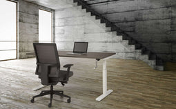 Bureau Teez Slinger zit/sta verstelbaar breed 120CM diep 80CM bladkleur Antraciet eiken framekleur Aluminium (RAL9006)