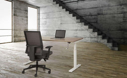 Bureau Teez Slinger zit/zit verstelbaar breed 160CM diep 80CM bladkleur Antraciet eiken framekleur Zwart (RAL9005)