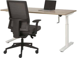 Bureau Teez Slinger zit/zit verstelbaar breed 160CM diep 80CM bladkleur Beuken framekleur Antraciet (Ral 7016)