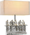 Bureaulamp DKD Home Decor 36 x 21,5 x 43 cm Zilverkleurig Beige Metaal Hars 220 V 50 W
