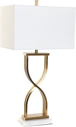 Bureaulamp DKD Home Decor 40 x 23 x 79 cm Gouden Metaal Wit Marmer 40 W 240 V