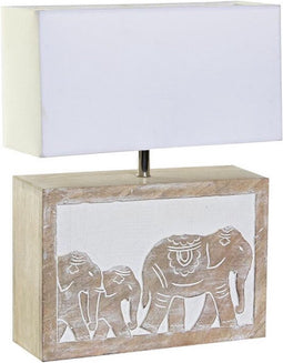 Bureaulamp DKD Home Decor Bruin Wit 220 V 50 W Indiaas (33 x 12 x 41 cm)