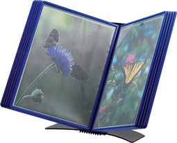 Bureaustandaard Flex-O-Frame met 10-tassen blauw