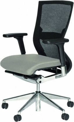 Bureaustoel - 105 verchr. ond. zitting stof, rug mesh taupe/zw