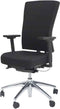 Bureaustoel - 400-NPR verchr. ond. zitting stof, rug wol zw/zw