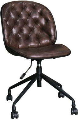Bureaustoel DKD Home Decor 47,5 x 57,5 x 83 cm Donkerbruin Polypropyleen