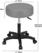 Bureaustoel - draaistoel - kruk met gestoffeerde zitting in kleur grijs