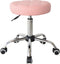 Bureaustoel kruk - bureaukruk - kantoorkruk - met wielen - hoogte instelbaar - roze