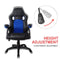 Bureaustoel racing game stijl premium design Wouter blauw zwart