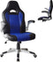 Bureaustoel Thomas - gamestoel - inklapbare armleuning ergonomisch - blauw zwart