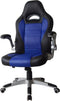 Bureaustoel Thomas - gamestoel - inklapbare armleuning ergonomisch - blauw zwart