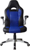 Bureaustoel Thomas - gamestoel - inklapbare armleuning ergonomisch - blauw zwart