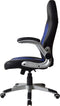 Bureaustoel Thomas - gamestoel - inklapbare armleuning ergonomisch - blauw zwart