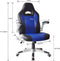 Bureaustoel Thomas - gamestoel - inklapbare armleuning ergonomisch - blauw zwart