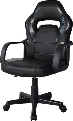 Bureaustoel Thomas junior - gamestoel racing gaming stijl - hoogte verstelbaar - zwart