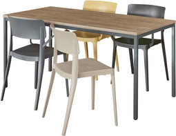 Bureautafel of kantinetafel breed 120CM diep 80CM bladkleur Wit framekleur Licht grijs (Ral 7035)
