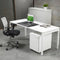 Bureautafel of vergadertafel Kubus 180x90cm breed 180CM diep 90CM hoogte bladkleur Wit framekleur Aluminium (RAL9006)