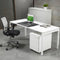 Bureautafel of vergadertafel Kubus 180x90cm breed 180CM diep 90CM hoogte bladkleur Antraciet eiken framekleur Wit (RAL9010)