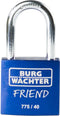 Burg Wächter 39441 Hangslot 40.00 mm Verschillend sluitend Blauw Sleutelslot