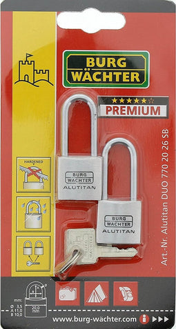 Burg Wächter - hangslot Alutitan - DUO 770 20 26 SB