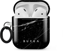 Burga Hoesje geschikt voor Apple AirPods 1 Shockproof Hardcase Hoesje | Burga - Noir Origin | Zwart