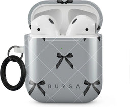 Burga Hoesje geschikt voor Apple AirPods 1 Shockproof Hardcase Hoesje | Burga - Coquette | Grijs
